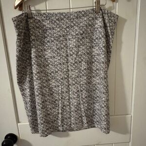 J.‎ Jill Women XL Skirt Black White Print Pencil Straight Smooth Fit Wearever